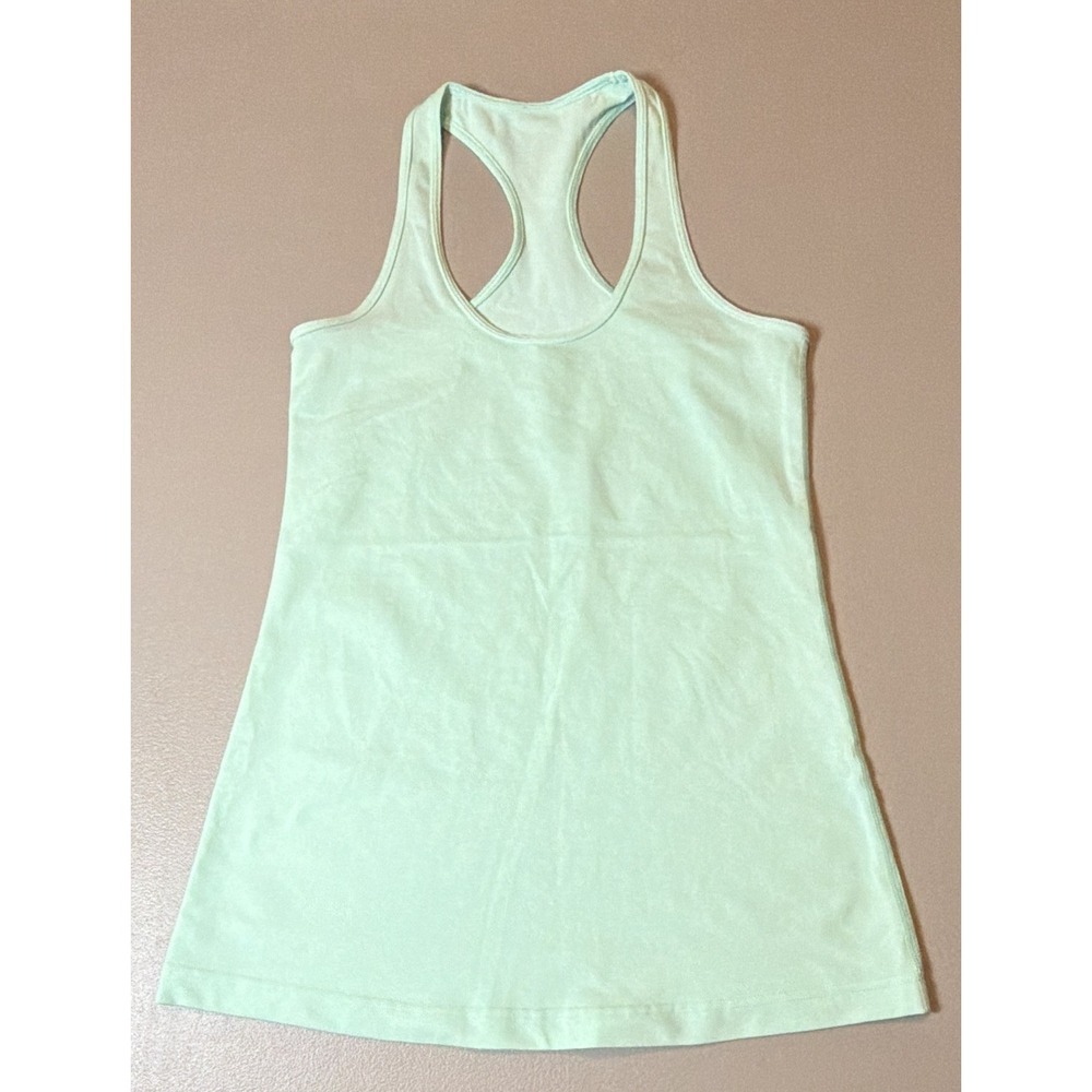 Lululemon Women's Mint Green Racerback Tank Top Curved Hem Athletic Yoga Pilates